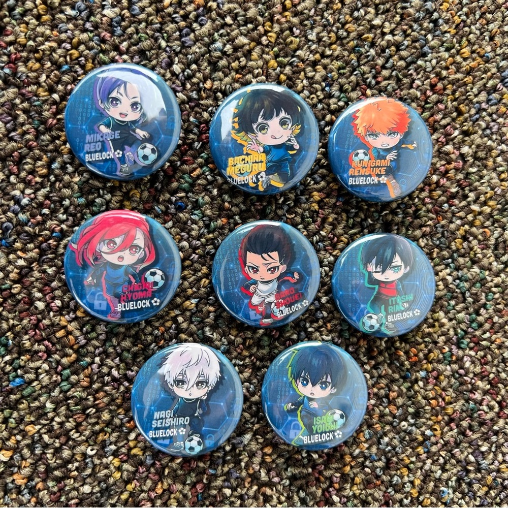 Blue Lock Anime Pinback Button Set of 8